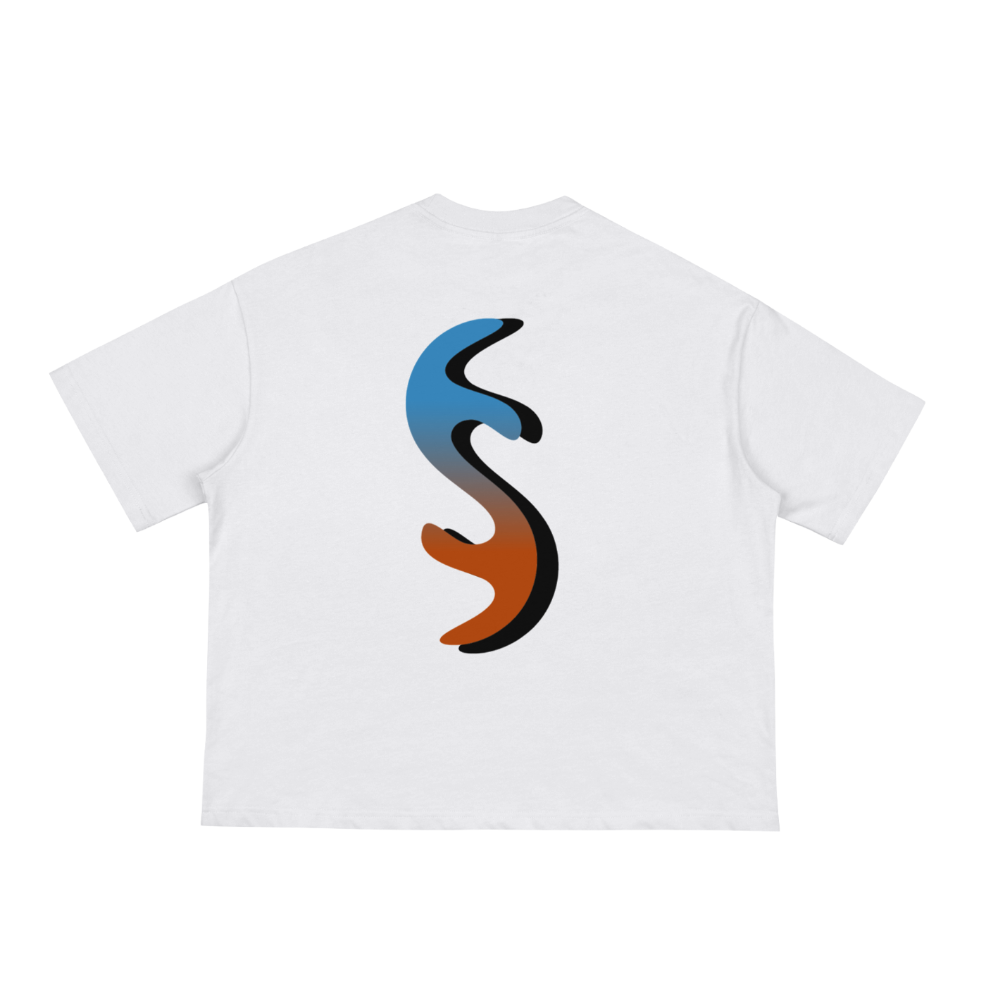 Solow Ombre Logo - White Boxy Shirt